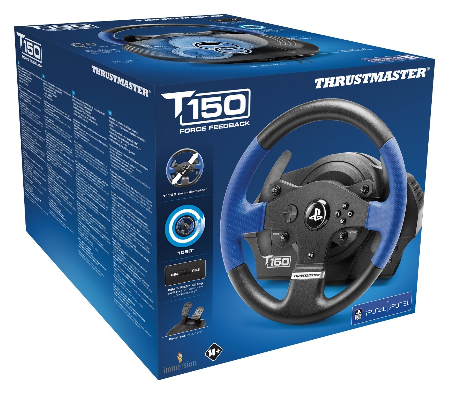 Thrustmaster T150 Force Feedback Wheel with Pedals and Shifter